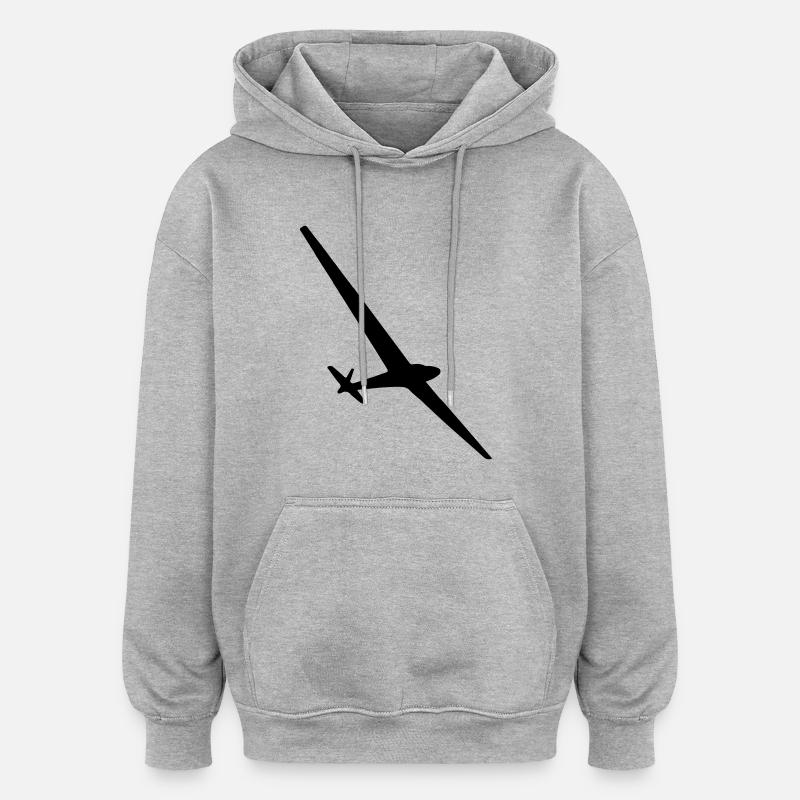 Planeur - Sweat à capuche oversize unisexe - gris chiné