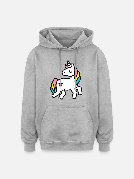 unicorn - Oversized Unisex Hoodie - heather grey