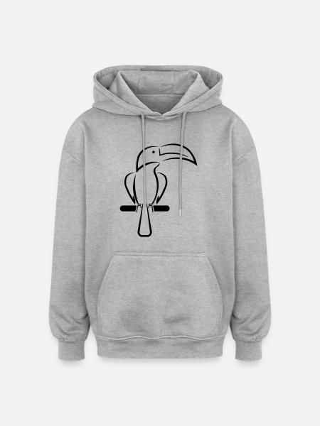 toucan - Oversized Unisex Hoodie - heather grey
