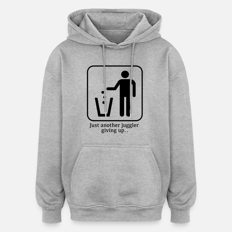 jongleur - Sweat à capuche oversize unisexe - gris chiné