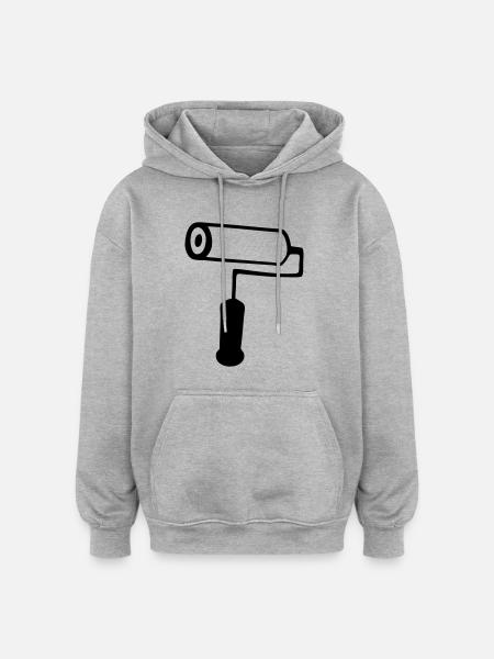 paint roller - Oversized Unisex Hoodie - heather grey