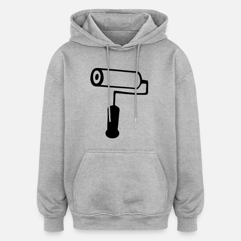 Farbroller - Oversized Unisex Hoodie - Grau meliert