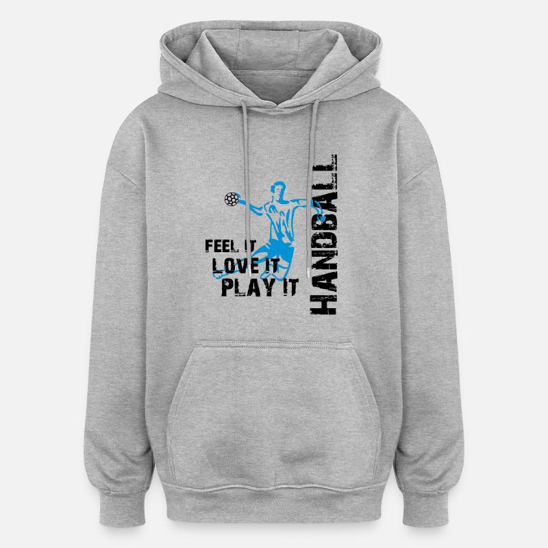 handball_flp - Sweat à capuche oversize unisexe - gris chiné