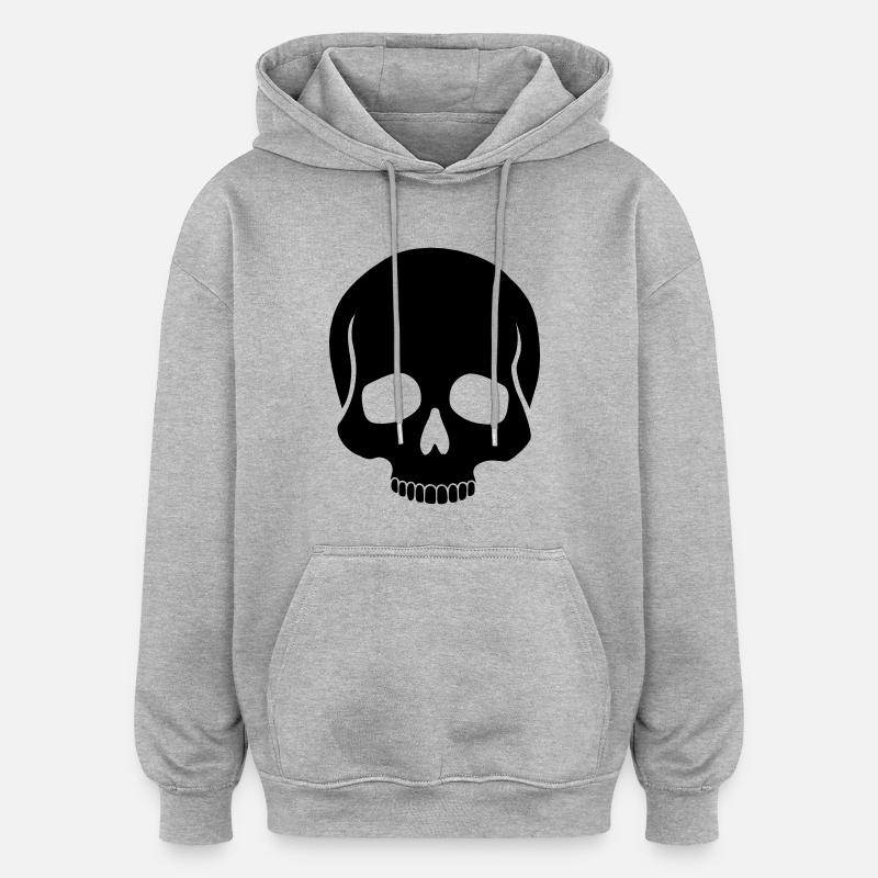 Half Skull - Oversized Unisex Hoodie - Grau meliert