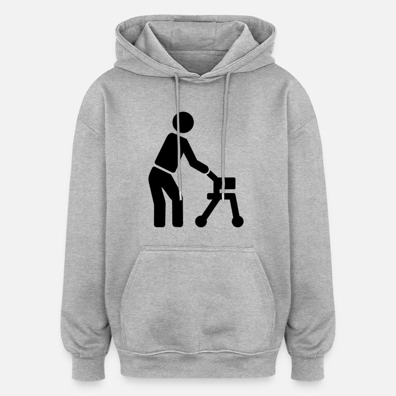 Retraité - Sweat à capuche oversize unisexe - gris chiné