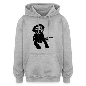 Labrador - Oversized Unisex Hoodie - Grau meliert - Vorne - Noah (186cm)