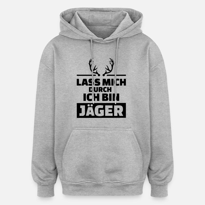 Jäger - Oversized Unisex Hoodie - Grau meliert