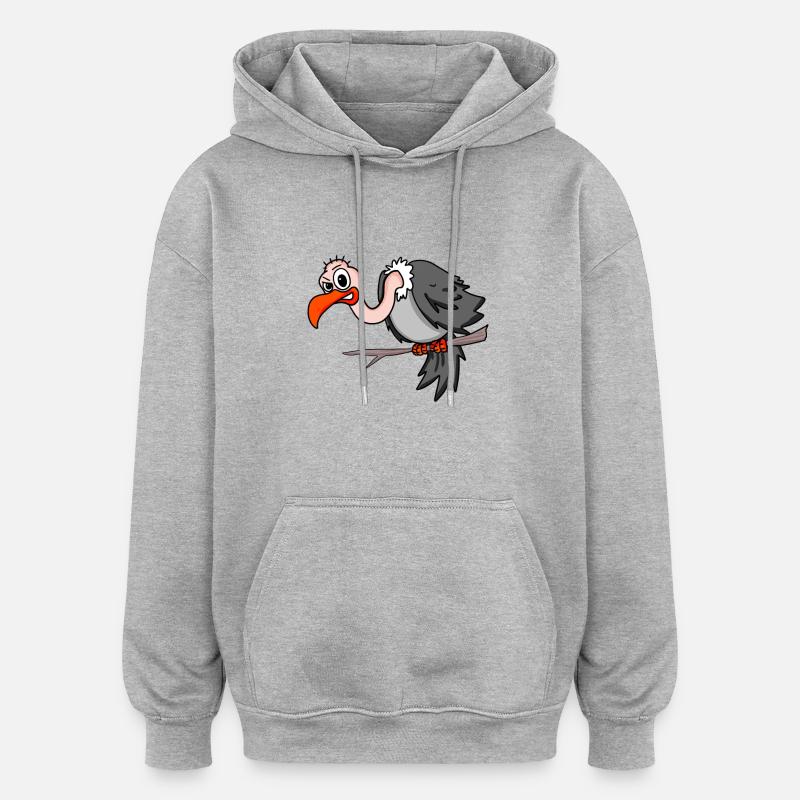 vautour - Sweat à capuche oversize unisexe - gris chiné