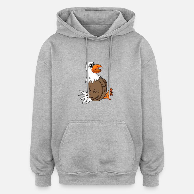 Mouette mignon - Sweat à capuche oversize unisexe - gris chiné