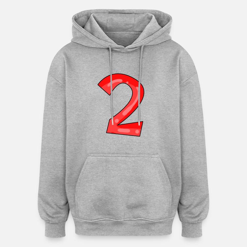 2 - Sweat à capuche oversize unisexe - gris chiné