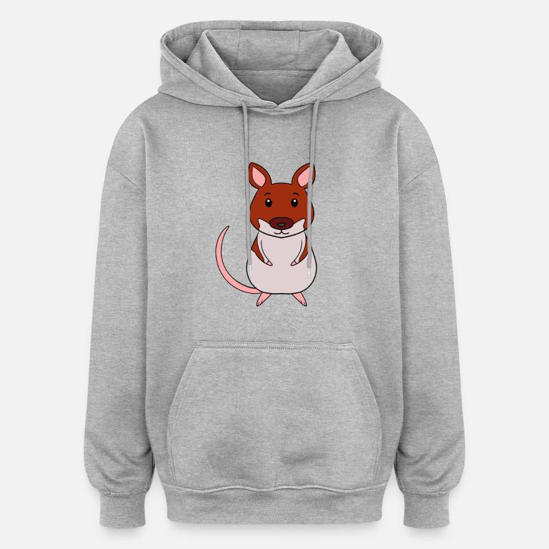 Forest Mouse Mouse - Sweat à capuche oversize unisexe - gris chiné