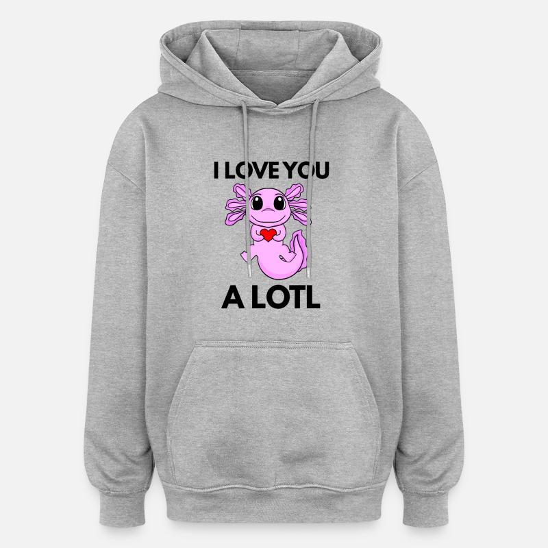 Axolotl - Sweat à capuche oversize unisexe - gris chiné