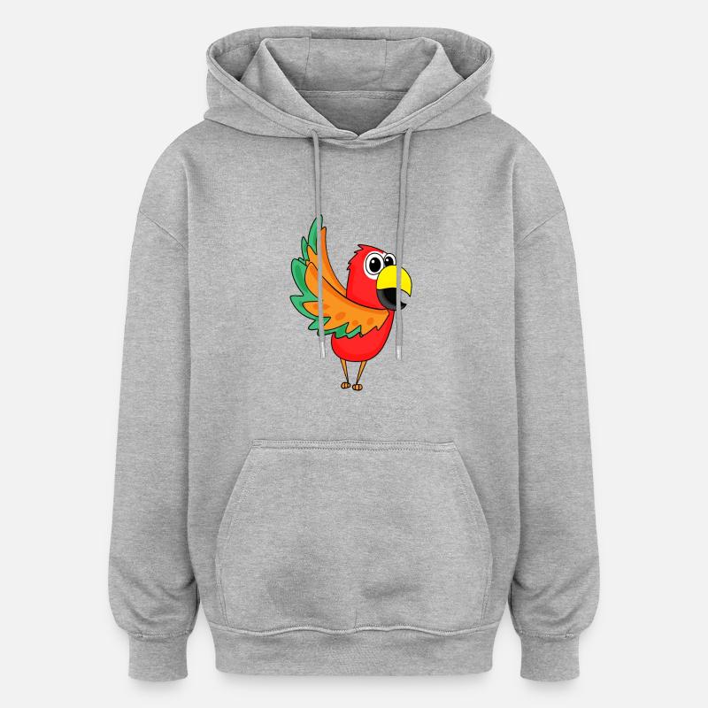 Parrot Jungle - Oversized Unisex Hoodie - heather grey
