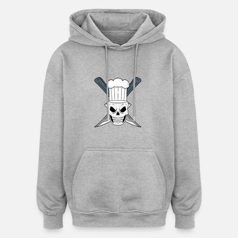 Crâne Koch - Sweat à capuche oversize unisexe - gris chiné