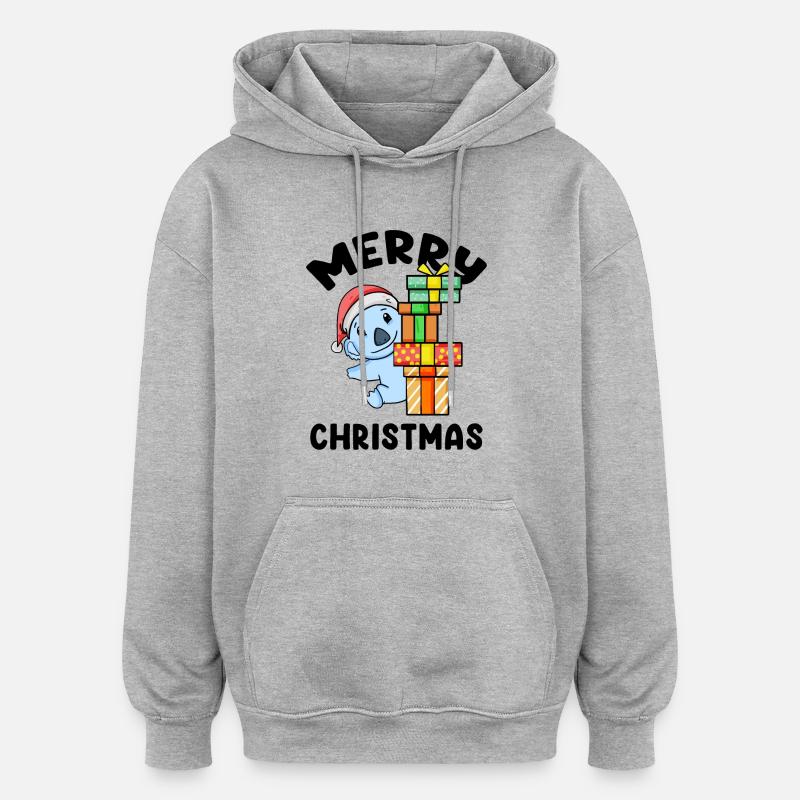 Frohe Weihnachten Koala - Oversized Unisex Hoodie - Grau meliert