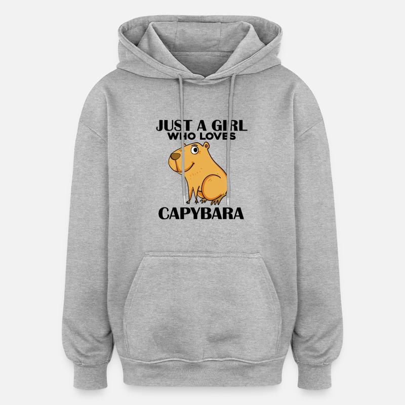 Capybara Mädchen Spruch - Oversized Unisex Hoodie - Grau meliert