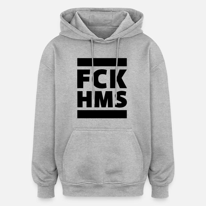 FCK HMS solidarité contre l’antisémitisme - Sweat à capuche oversize unisexe - gris chiné