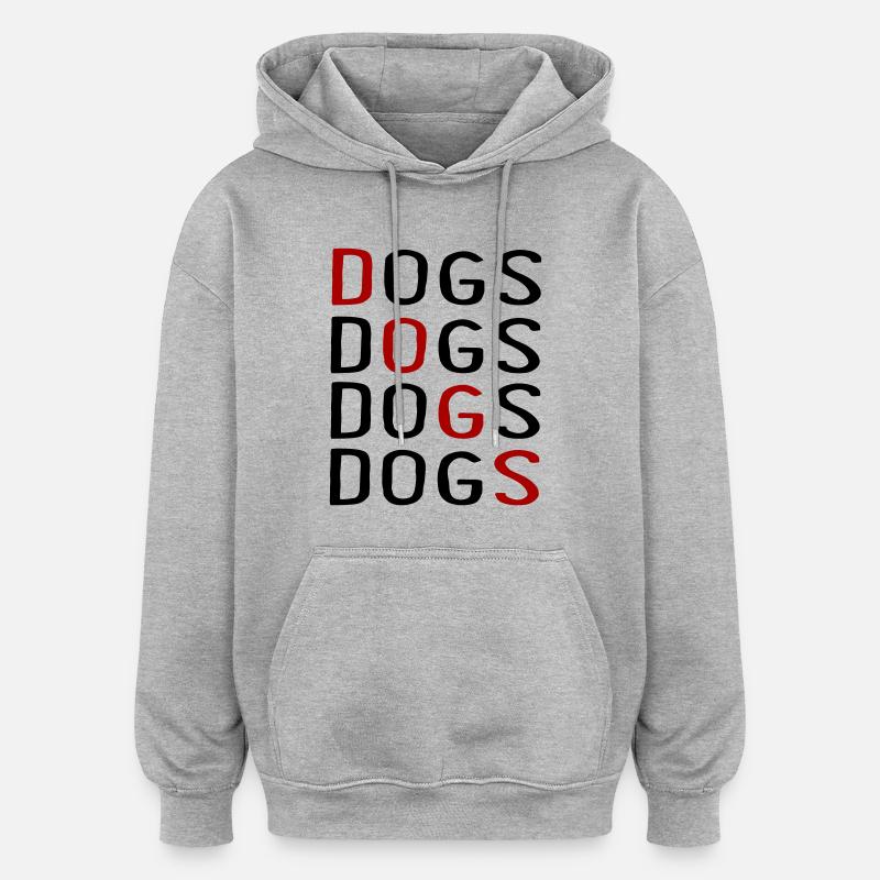 Hunde - Oversized Unisex Hoodie - Grau meliert