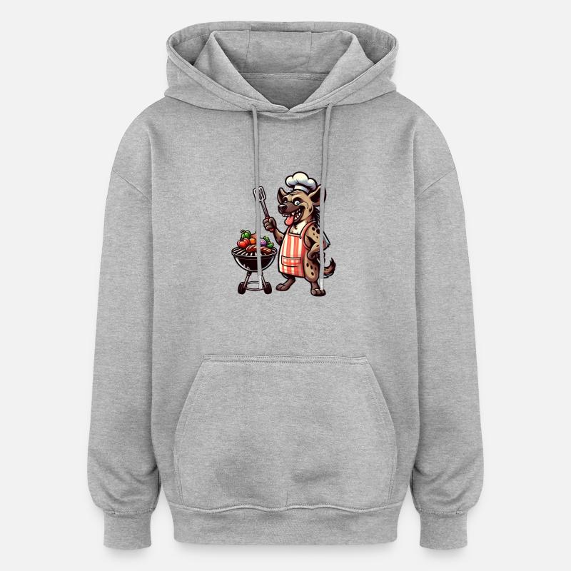 Summer BBQ with Chef Hyena - Oversized Unisex Hoodie - heather grey