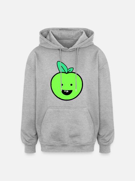 apple smile - Oversized Unisex Hoodie - heather grey