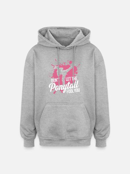 Karate with Determination - Oversized Unisex Hoodie - heather grey