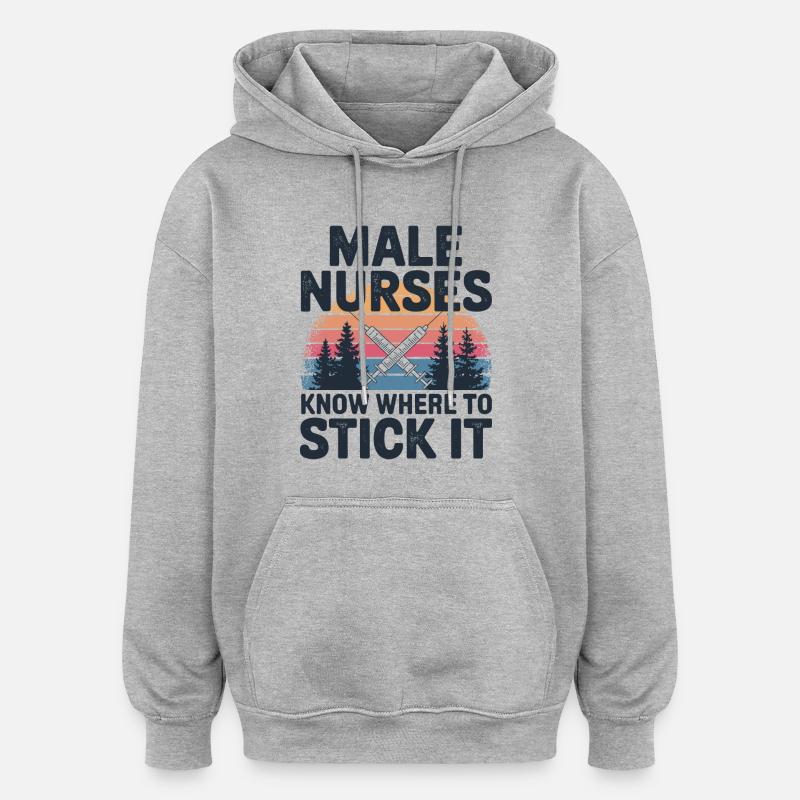 Fier de la profession infirmière - Sweat à capuche oversize unisexe - gris chiné