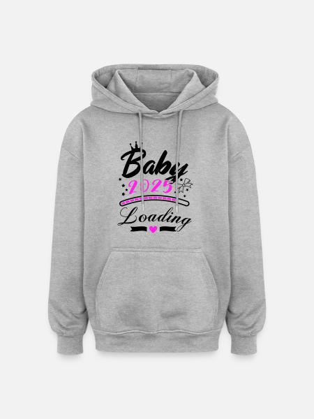 baby 2025 loading - Oversized Unisex Hoodie - Grau meliert