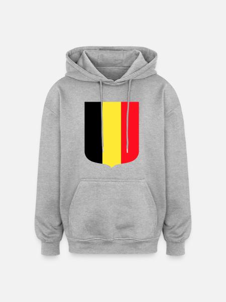 Belgique - Sweat à capuche oversize unisexe - gris chiné