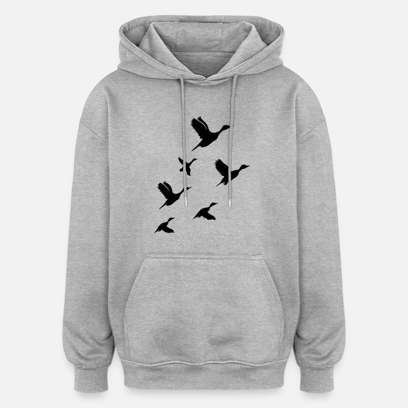 Flying Ducks - Sweat à capuche oversize unisexe - gris chiné