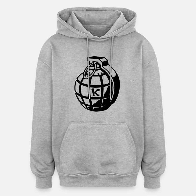 Granate - Sweat à capuche oversize unisexe - gris chiné