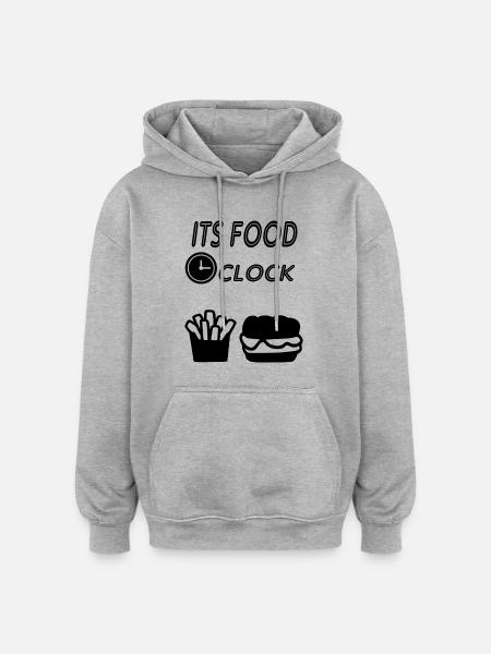 its food oclock - Oversized Unisex Hoodie - heather grey