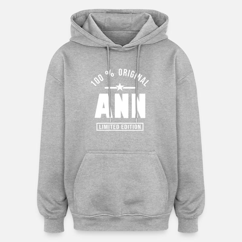 Ann ann - Sweat à capuche oversize unisexe - gris chiné