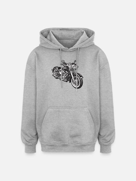 chopper hog bike motorrad - Oversized Unisex Hoodie - heather grey