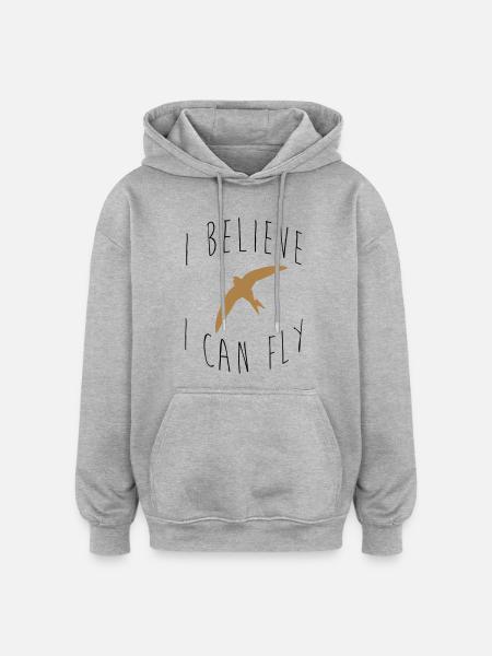 I believe I can fly - Sweat à capuche oversize unisexe - gris chiné
