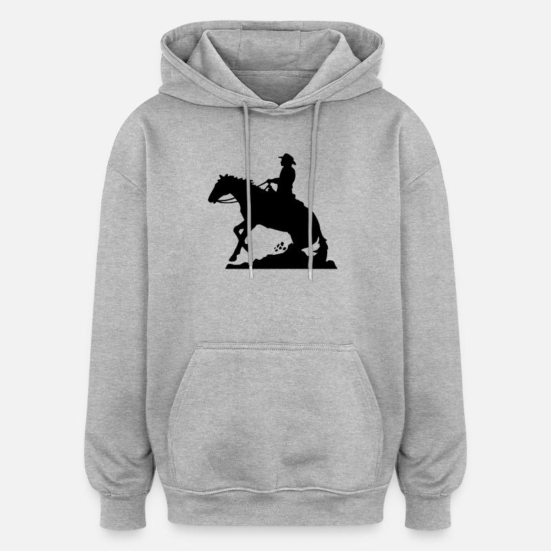 Westernreiten Mann - Oversized Unisex Hoodie - Grau meliert