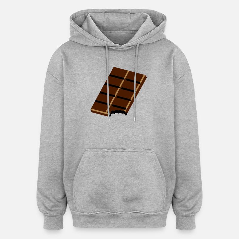 Une barre de chocolat - Sweat à capuche oversize unisexe - gris chiné