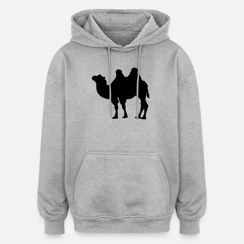 Kamel - Oversized Unisex Hoodie - Grau meliert