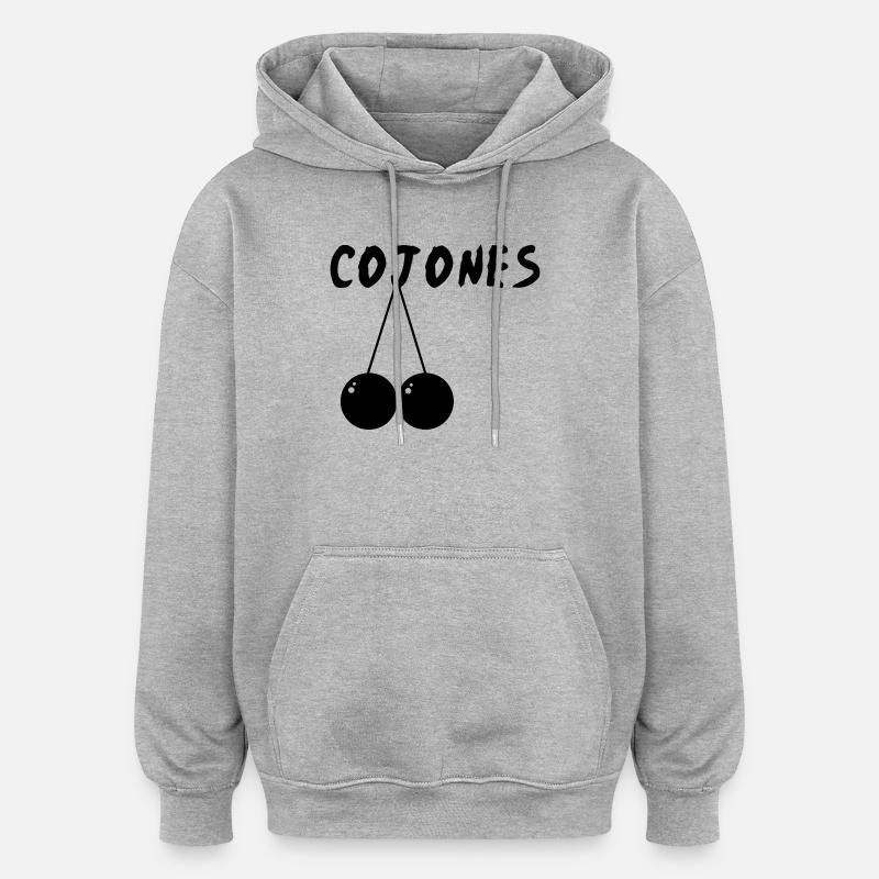 cojones - Oversized Unisex Hoodie - Grau meliert