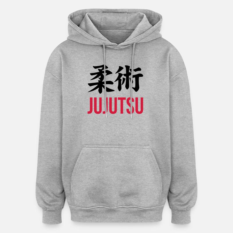 Jiu Jitsu / Jujutsu / Jiujitsu / Art Martial - Sweat à capuche oversize unisexe - gris chiné