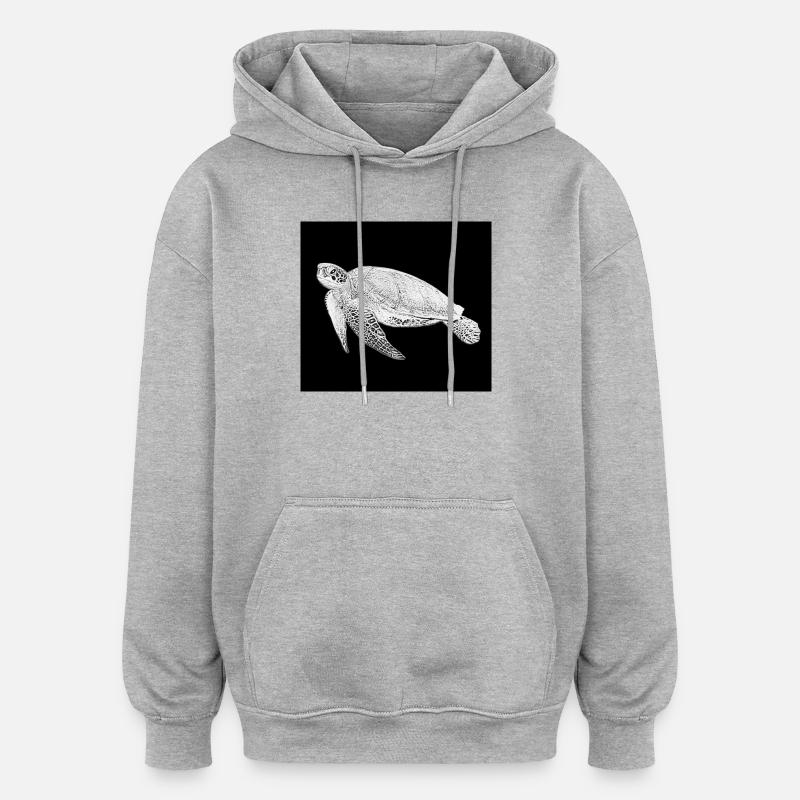 Tortue - Sweat à capuche oversize unisexe - gris chiné