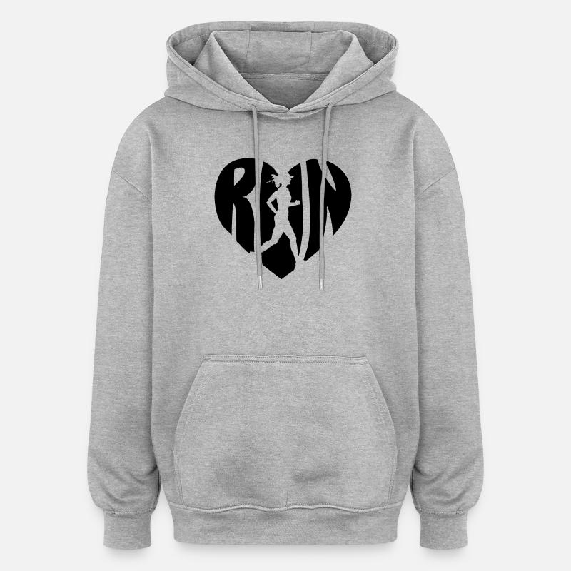 Femme de course - Sweat à capuche oversize unisexe - gris chiné