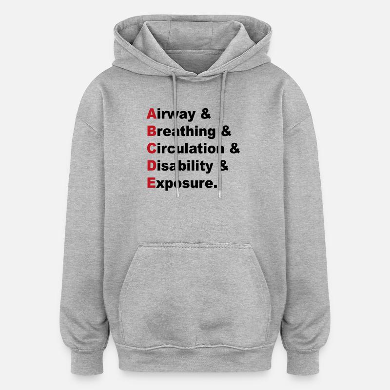 ABCDE Regel - Oversized Unisex Hoodie - Grau meliert