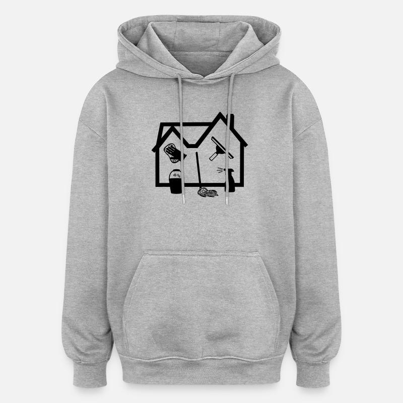 Nettoyeur de vitres Home Cleaner - Sweat à capuche oversize unisexe - gris chiné