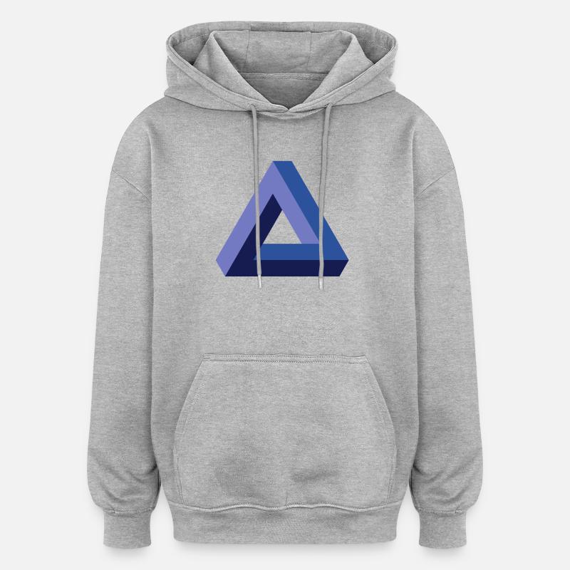 Optical illusion triangle - Oversized Unisex Hoodie - heather grey