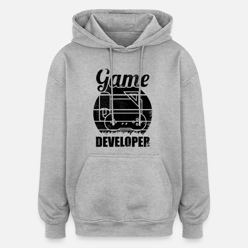 Funny game developer - Oversized Unisex Hoodie - heather grey