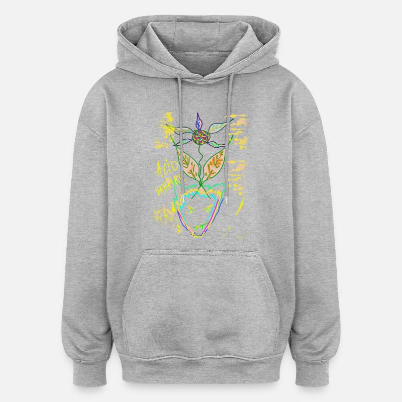 Vampire acide - Sweat à capuche oversize unisexe - gris chiné