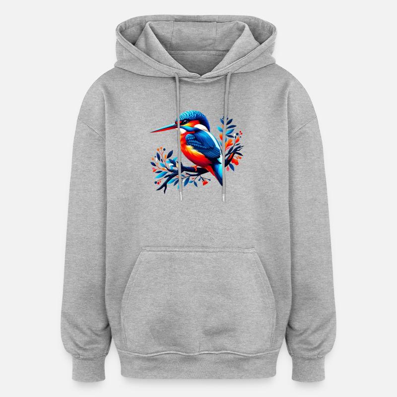 Eisvogel - Oversized Unisex Hoodie - Grau meliert