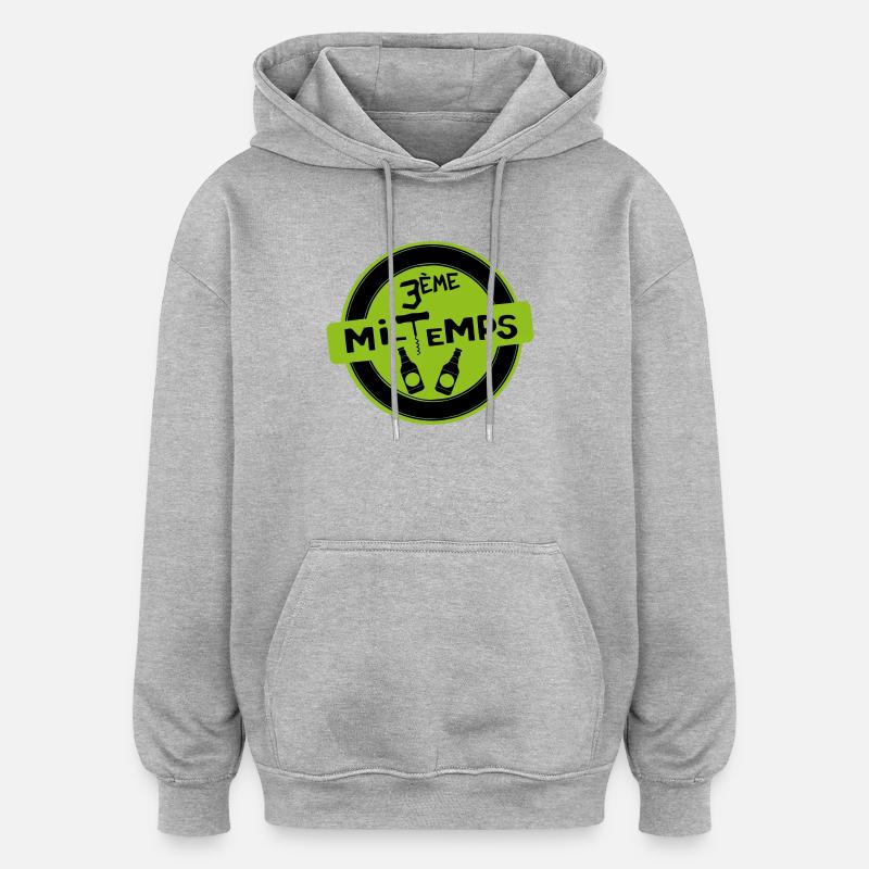 3. Halbzeit - Oversized Unisex Hoodie - Grau meliert