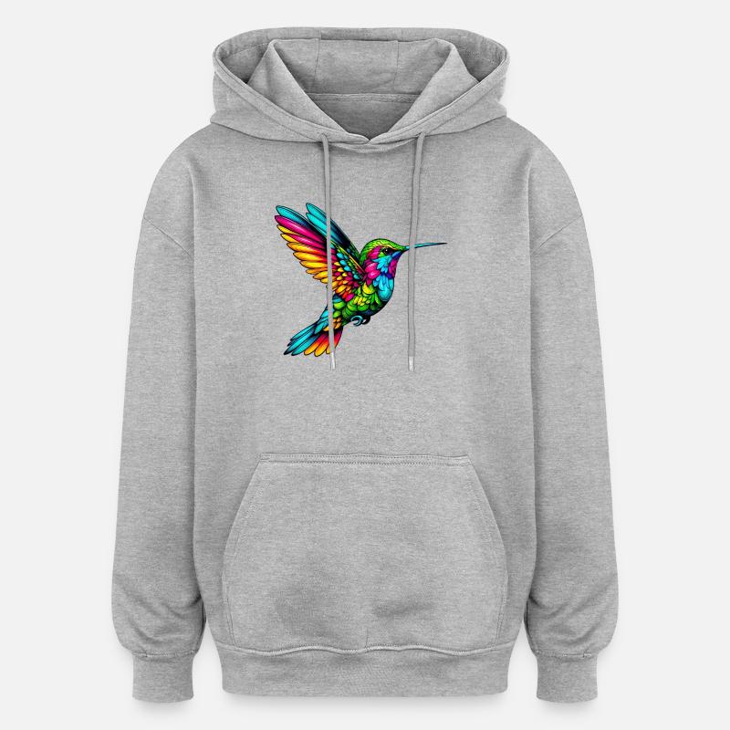 Colibri - Sweat à capuche oversize unisexe - gris chiné