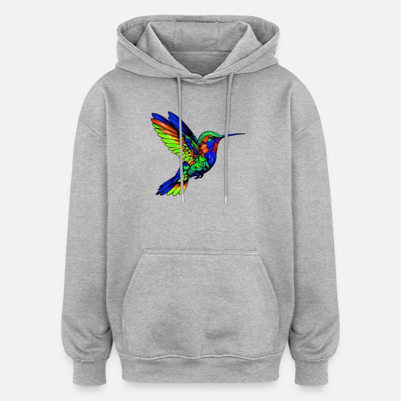 Colibri - Sweat à capuche oversize unisexe - gris chiné